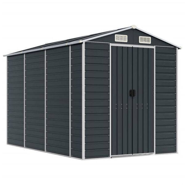 vidaXL Garden Shed Anthracite Galvanized Steel Large Garden Shed