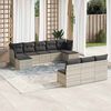 vidaXL Garden Sofa Set Light Grey PE rattan, powder-coated steel, polyester