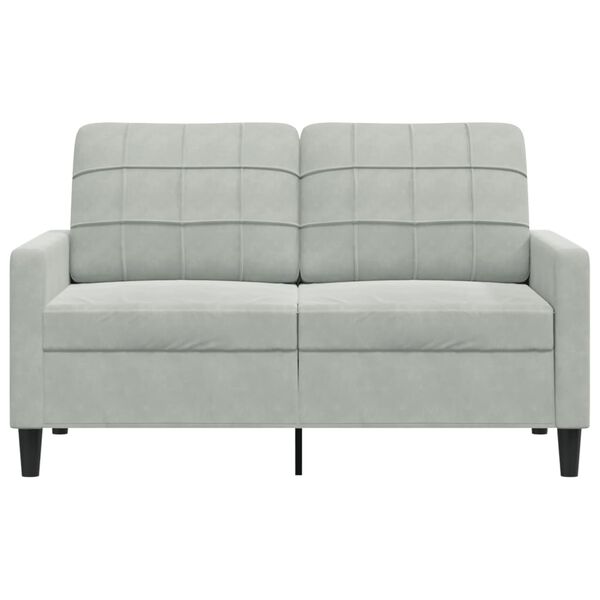 vidaXL 2-seater Sofa Light gray Velvet, Polyester, Metal, Plywood 2-seater