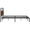 vidaXL Bed Frame Smoked Oak Steel, Engineered Wood Standard Double