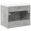 vidaXL Bathroom Furniture Set Concrete Grey, White Engineered Wood, Ceramic