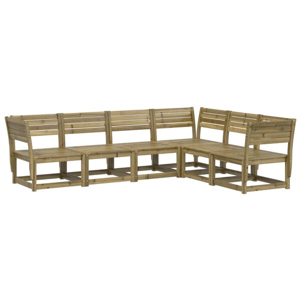 vidaXL Garden Sofa Set Natural Wood Pressure Treated Pine Wood Large