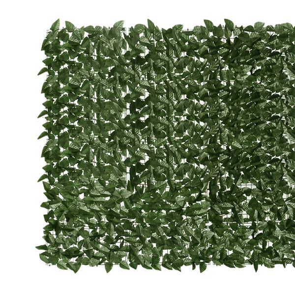 vidaXL Balcony Privacy Screen Dark green Polyethylene, fabric