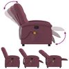vidaXL Massage Recliner Chair Purple Polyester, Metal, Plywood Standard