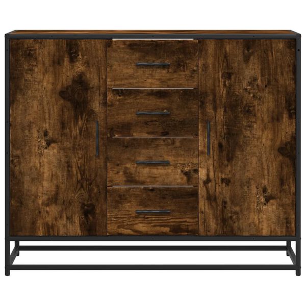 vidaXL Sideboard Smoked Oak Engineered wood, Metal