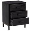 vidaXL Bedside Cabinet Black Solid pine wood, Metal Small
