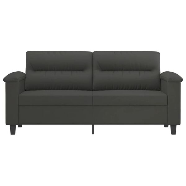 vidaXL 2-Seater Sofa Dark Gray 55.1" Microfiber Fabric