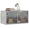 vidaXL Wall Cabinet Concrete Grey Engineered Wood, Glass Medium
