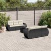 vidaXL Garden Sofa Set Black, Cream White