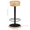 vidaXL Bar Chair Light Brown, Black Solid Mango Wood, Powder-Coated Iron