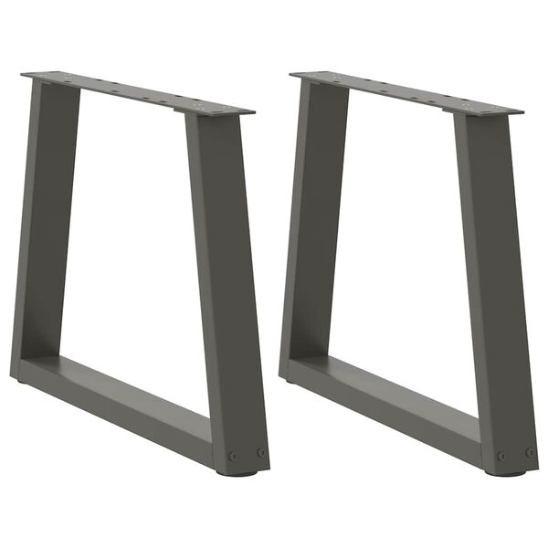 vitaXL Dining Table Leg Set of 2 Anthracite Powder-coated Steel Medium