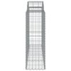 vidaXL Gabion Basket Set of 4 Silver Galvanized iron