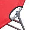 vidaXL Sun Lounger Red Powder-Coated Steel Standard Foldable