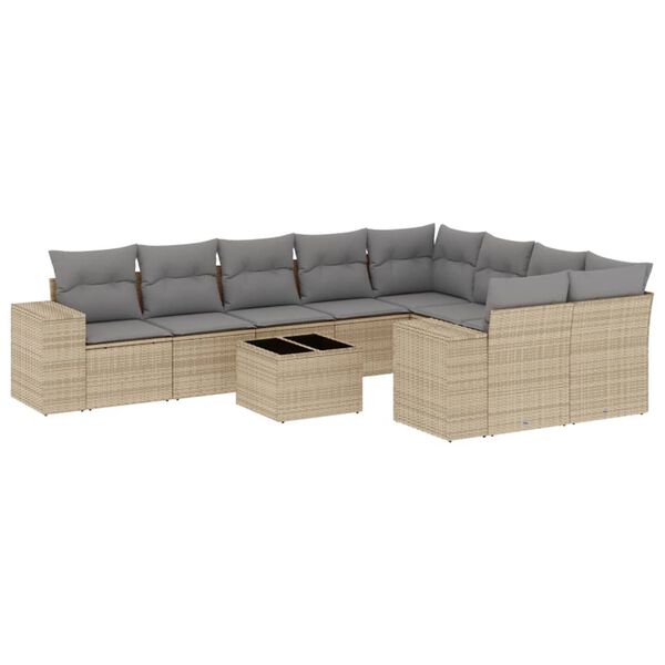 vidaXL Garden Sofa Set Beige, Light Gray