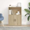 vidaXL Bookcase Sonoma Oak Engineered Wood Medium Bookcase Rectangular