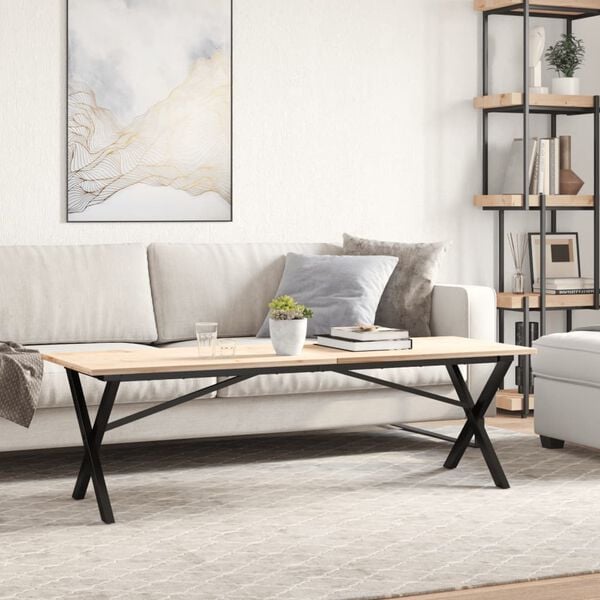 vidaXL Coffee Table Leg Black Powder-Coated Steel 55.1 in long Durable