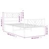 vidaXL Metal Bed Frame White Powder-Coated Steel Twin Bed Frame