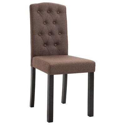 vidaXL Dining Chairs 4 pcs Brown Fabric