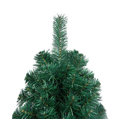 vidaXL Artificial Half Christmas Tree with LED&Stand Green 59.1" PVC
