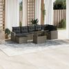 vidaXL Garden Sofa Set Gray PE Rattan 8 Piece Modular