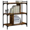 vidaXL Bookcase Smoked Oak Engineered Wood, Metal Medium Adjustable Feet