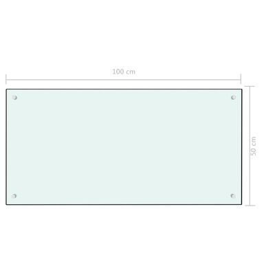 vidaXL Kitchen Backsplash White 39.4"x19.7" Tempered Glass