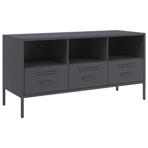 vidaXL TV Cabinet Anthracite Cold-rolled steel Standard Adjustable Feet