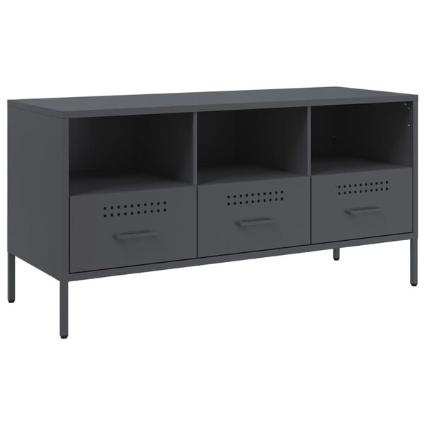 vidaXL TV Cabinet Anthracite Cold-rolled steel Standard Adjustable Feet