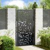 vidaXL Garden Gate Black 39.4x68.9" Steel Flame  Design