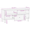 vidaXL TV Cabinet Black Solid Mango Wood, Engineered Wood, Iron Medium