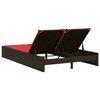 vidaXL Patio Double Sun Lounger Brown, Red
