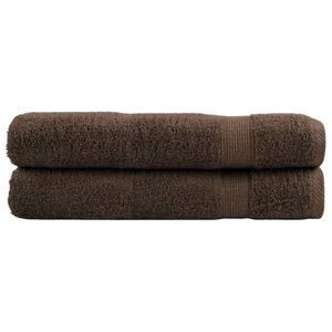 vidaXL Sauna Towel Set of 2 Brown 100% ring-spun cotton 31.5 x 78.7 in