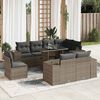 vidaXL Garden Sofa Set Grey PE Rattan Large Adjustable Armrests