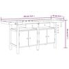 vidaXL Workbench with Drawers and Vices 75.6"x24.4"x32.7" Solid Wood Acacia