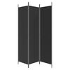 vidaXL 3-Panel Room Divider Black 59.1"x78.7" Fabric