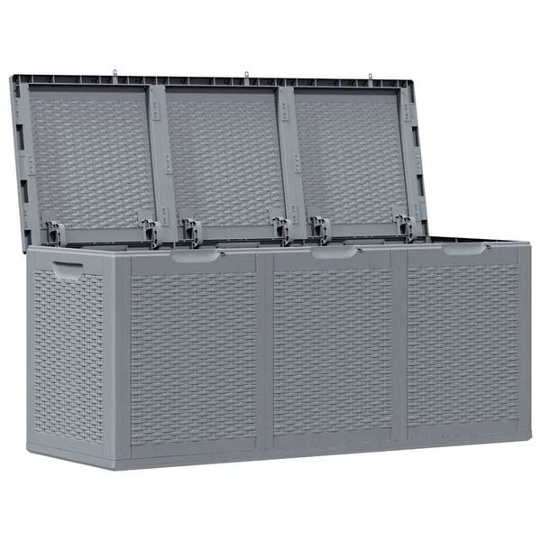 vidaXL Garden Storage Box Grey Polypropylene Medium