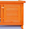 vidaXL Rabbit Hutch Natural Solid pine wood, plywood and iron Large