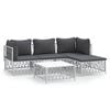 vidaXL Garden Lounge Set White, Dark Grey