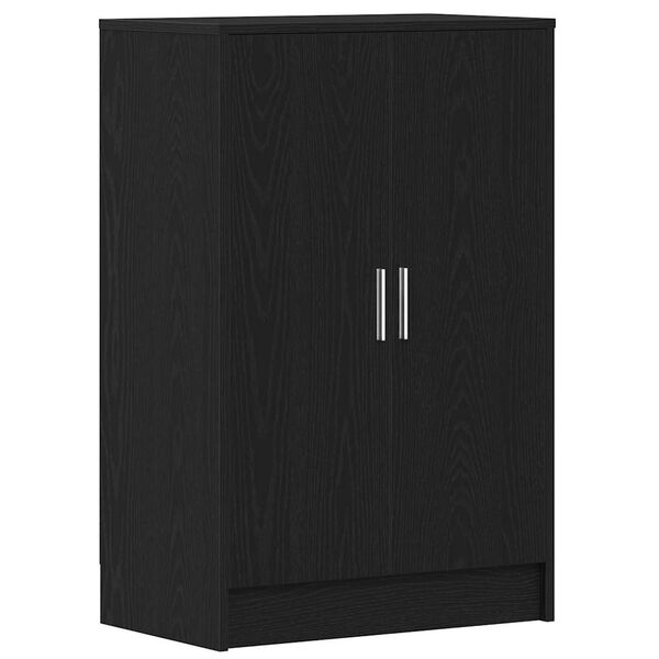 vidaXL Shoe Cabinet Black Oak 23.6x13.8x36.2" Engineered Wood