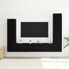 vidaXL TV Cabinet Set Wall-mounted 4 pcs Black Oak Engineered Wood