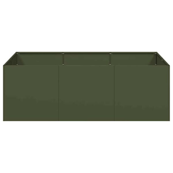 vidaXL Planter Olive Green Cold-rolled steel Large Durable Planter