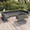 vidaXL Garden Lounge Set Grey PE rattan Large Modular