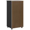 vidaXL Rolling Cabinet MOSS Black Solid Pine Wood, Engineered Wood, Plastic