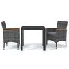 vidaXL Dining Set Grey PE rattan Medium Durable Garden Dining Set