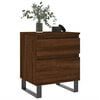 vidaXL Bedside Cabinet Set of 2 Brown oak Engineered Wood, Metal