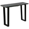 vidaXL Console Table Gray Solid Mindi Wood, Powder-Coated Steel Medium