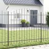 vidaXL Garden Fence 6 pcs Grey 66.93 x 74.80 in Powder-Coated Steel