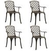 vidaXL Bistro Set Bronze Cast Aluminum Standard Decorative Inlays