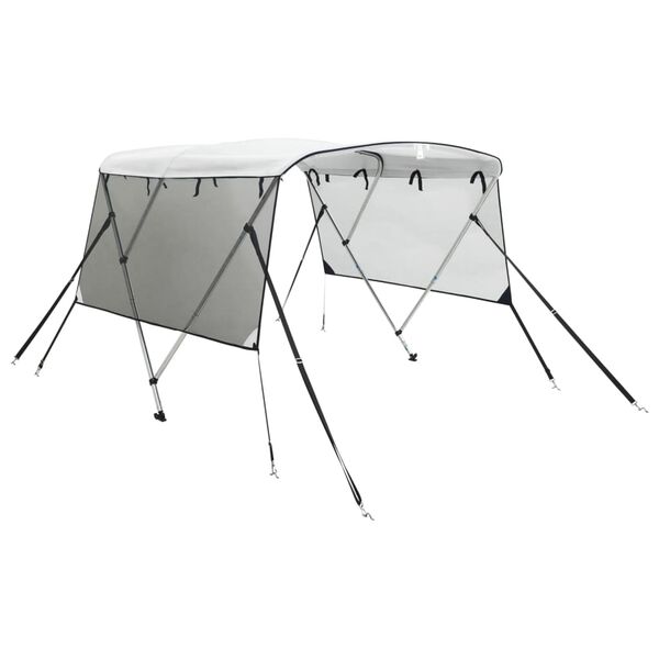 vidaXL 3-bow Bimini Top with Mesh Sidewalls 72.0x(66.9-71.7)x53.9"