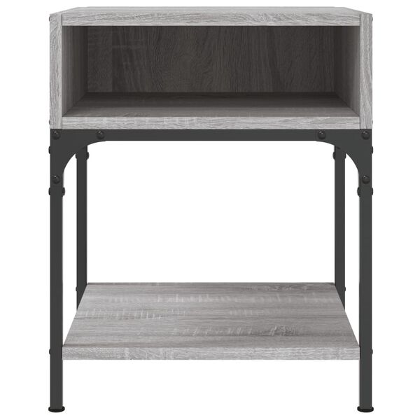 vidaXL Bedside Table Grey Sonoma Engineered wood, Iron Medium